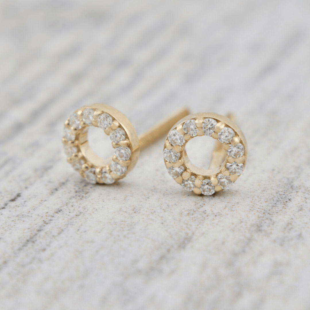 Mathieu Blanchard Boucles d'oreilles Doré / Or 10K Boucles d'oreilles Cercles en or 10K et moissanites