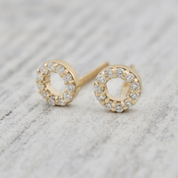 Mathieu Blanchard Boucles d'oreilles Doré / Or 10K Boucles d'oreilles Cercles en or 10K et moissanites