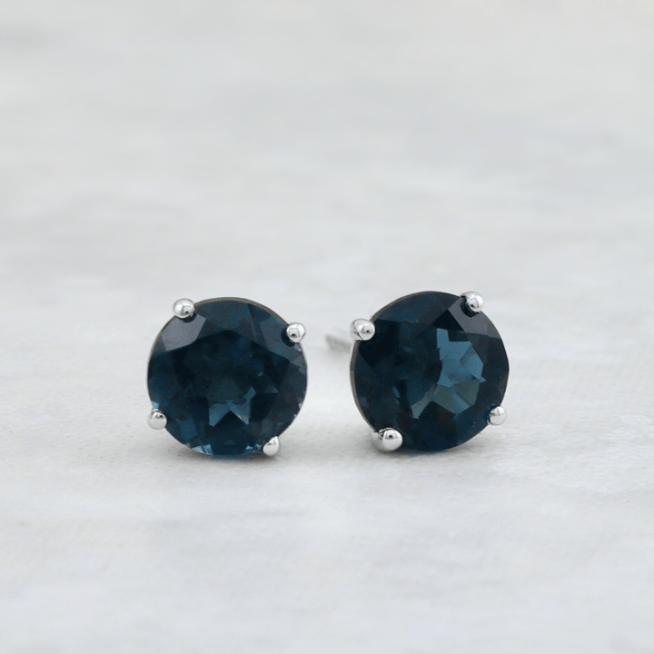 Boucles d’oreilles Classiques Topaze Bleu London Mathieu Blanchard Boucles d&