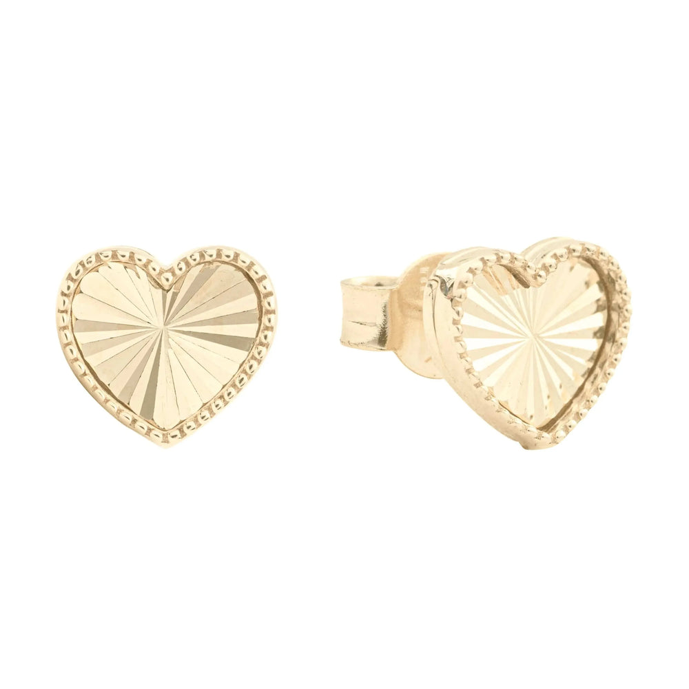 Boucles d'oreilles Coeurs - Boucles d'oreilles Or jaune 10K EY-D2-042 Boucles d'oreilles Coeurs en or 10K | Mathieu Blanchard Mathieu Blanchard Joaillerie