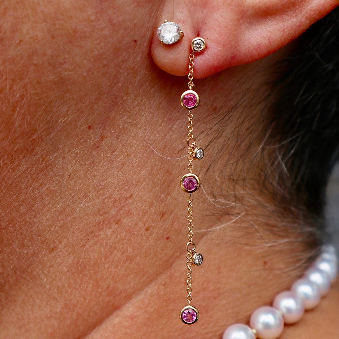 Mathieu Blanchard Boucles d’oreilles en or 14K serties de diamants et tourmalines