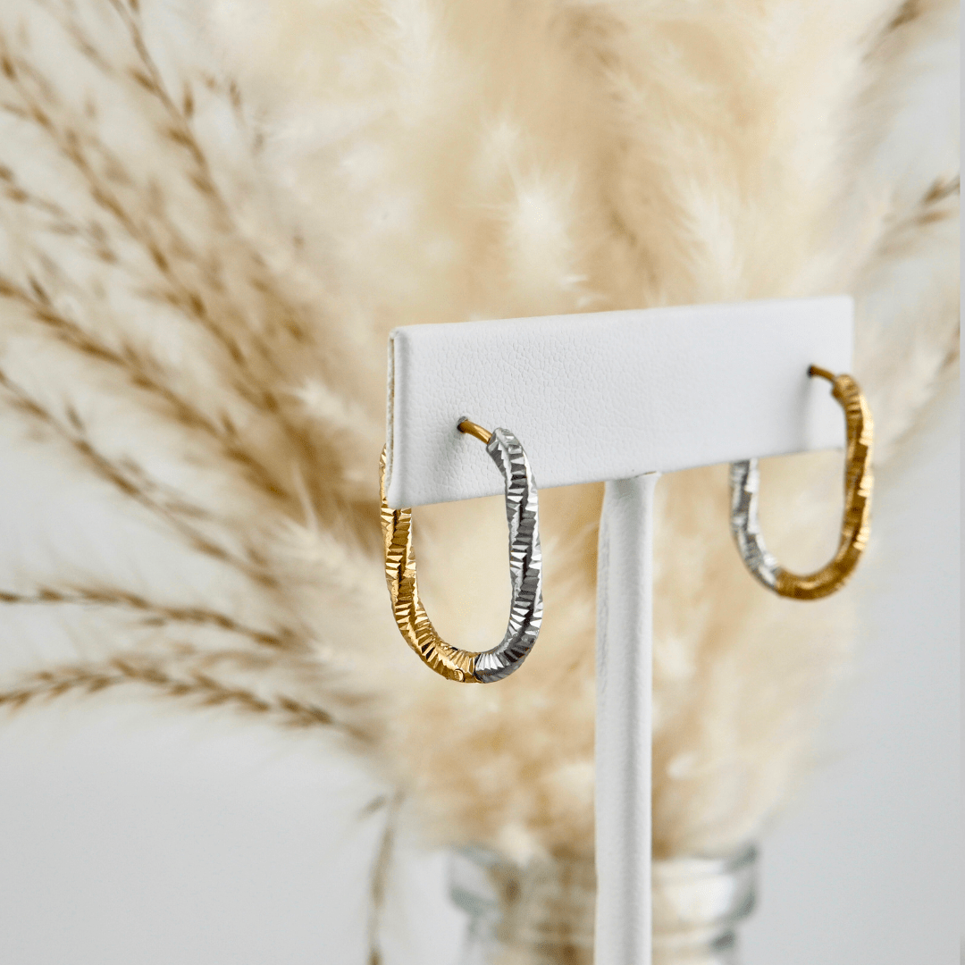 Mathieu Blanchard Boucles d'oreilles Boucles d'oreilles Huggies 2 tons en acier