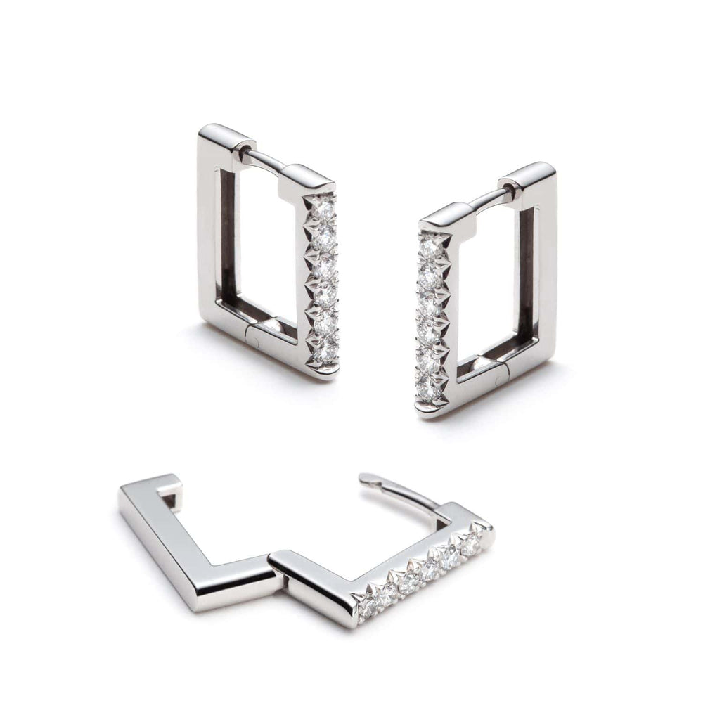 Christine Dwane Boucles d'oreilles Huggies en argent sterling et diamants