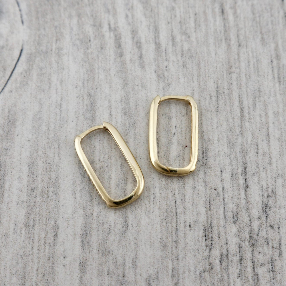 - Boucles d'oreilles Doré / Or 10K Boucles d'oreilles Huggies Minimalistes Scintillantes en or 10K