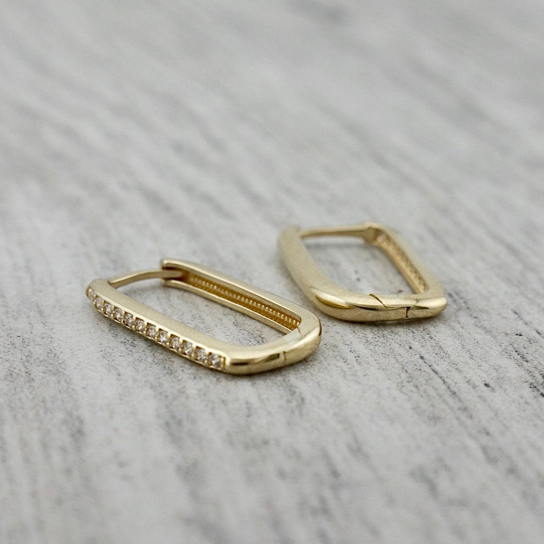 - Boucles d'oreilles Doré / Or 10K Boucles d'oreilles Huggies Minimalistes Scintillantes en or 10K