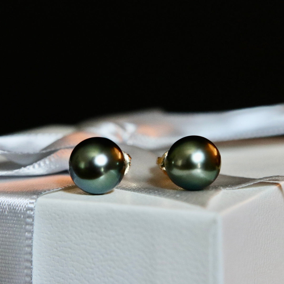 Mathieu Blanchard Or 14K / 8 mm Boucles d’oreilles perles de Tahiti et or 14K