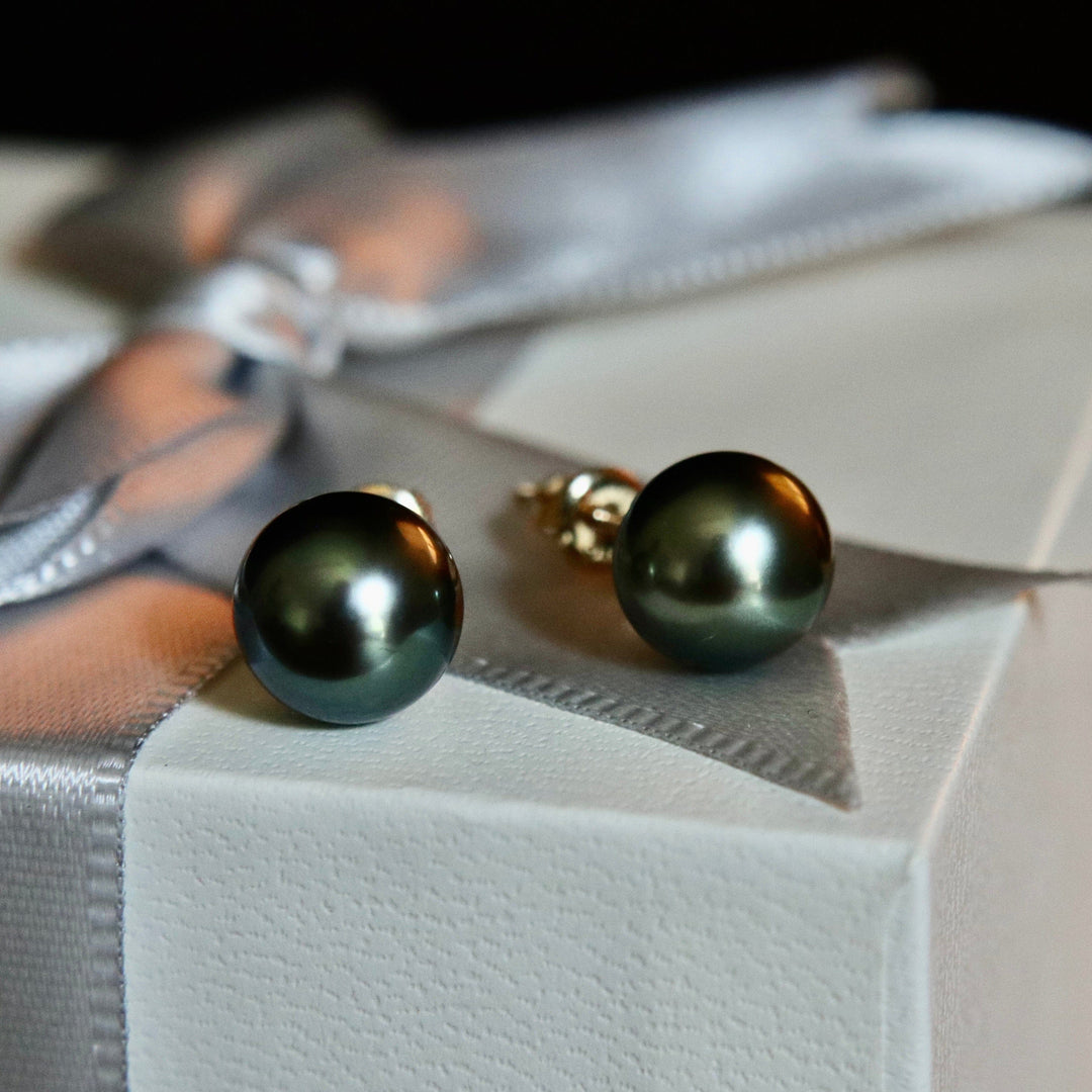 Mathieu Blanchard Or 14K / 8 mm Boucles d’oreilles perles de Tahiti et or 14K