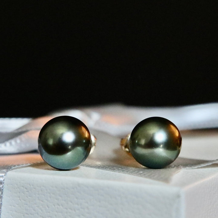 Mathieu Blanchard Or 14K / 8 mm Boucles d’oreilles perles de Tahiti et or 14K