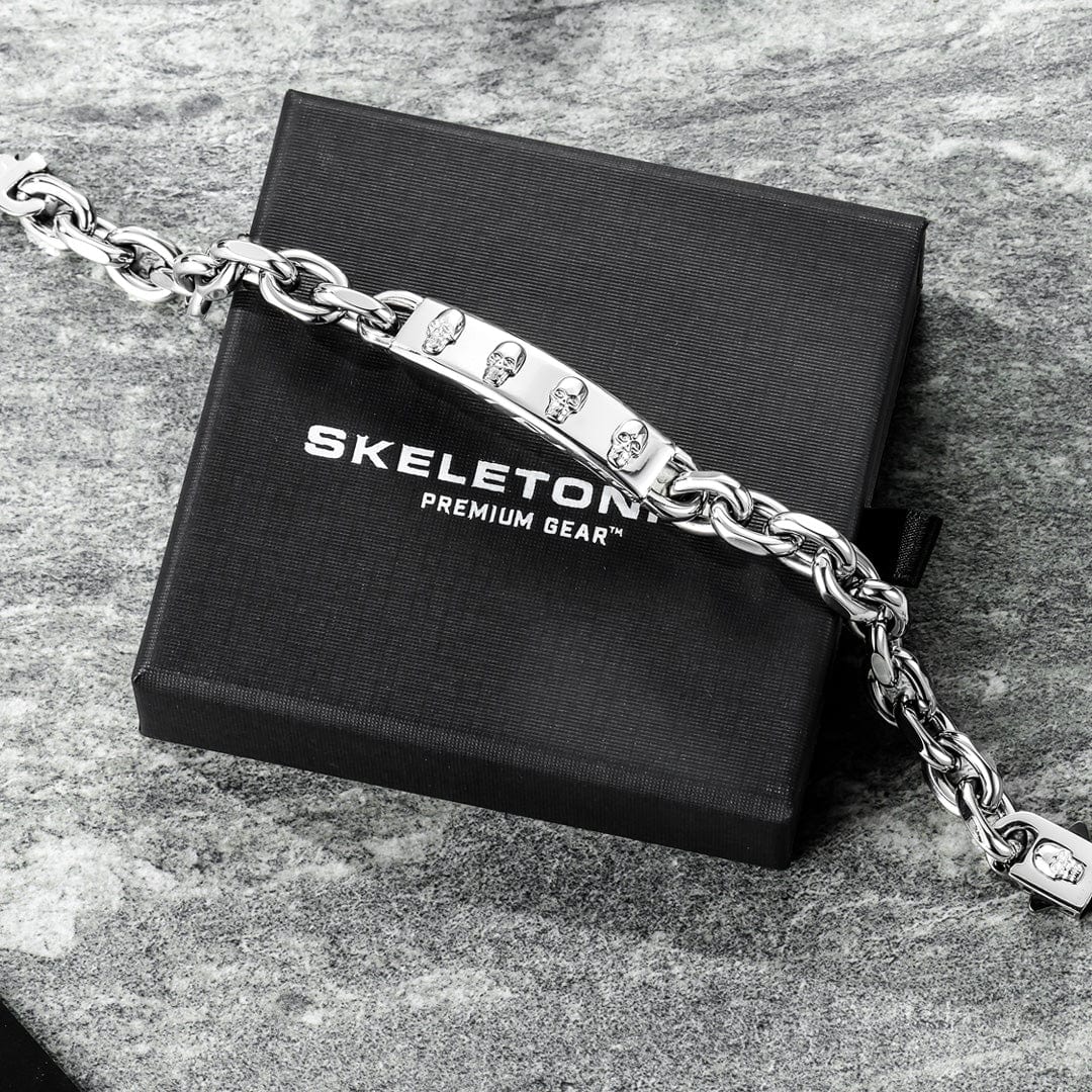 Bracelet Ancre en acier inoxydable SkeletonHD Bracelets Bracelet pour homme Tête de mort | Mathieu Blanchard x SkeletonHD Mathieu Blanchard Joaillerie