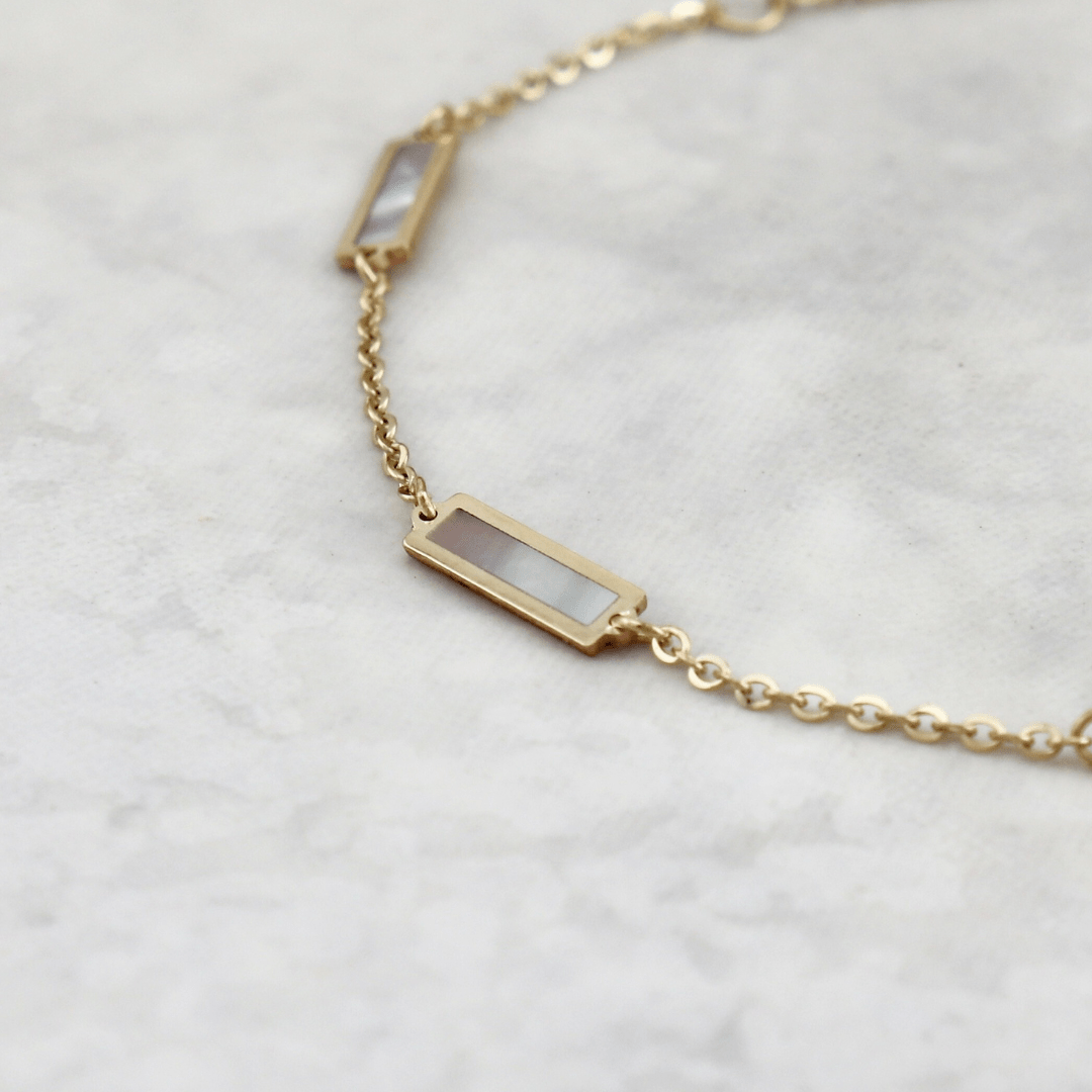 - Bracelet Barres nacré en or 10K