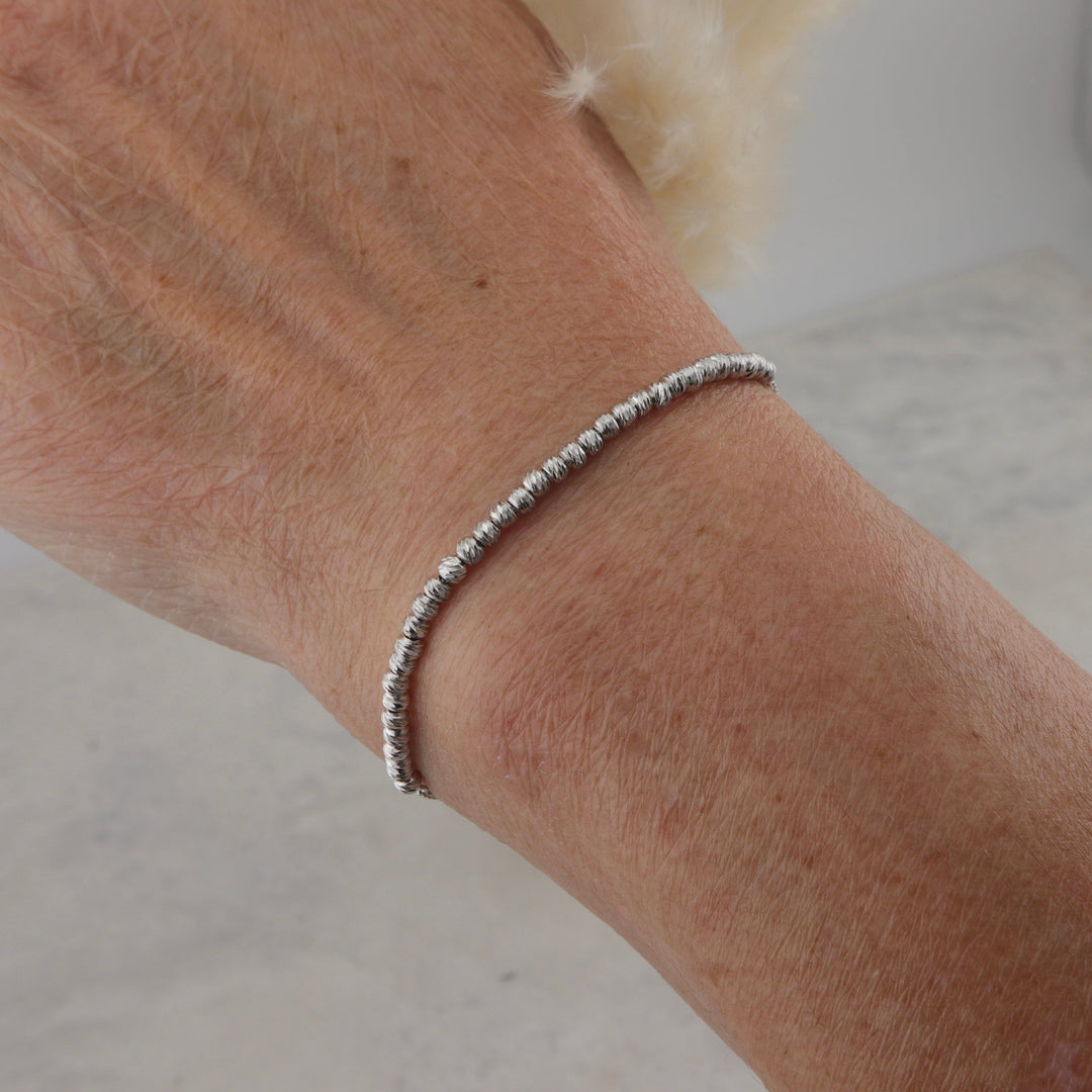 Bracelet Callisto en argent sterling Mathieu Blanchard Argent / Argent sterling PBRAM12853S Bracelet billes ciselées 3mm en argent 925 | Mathieu Blanchard  Mathieu Blanchard Joaillerie