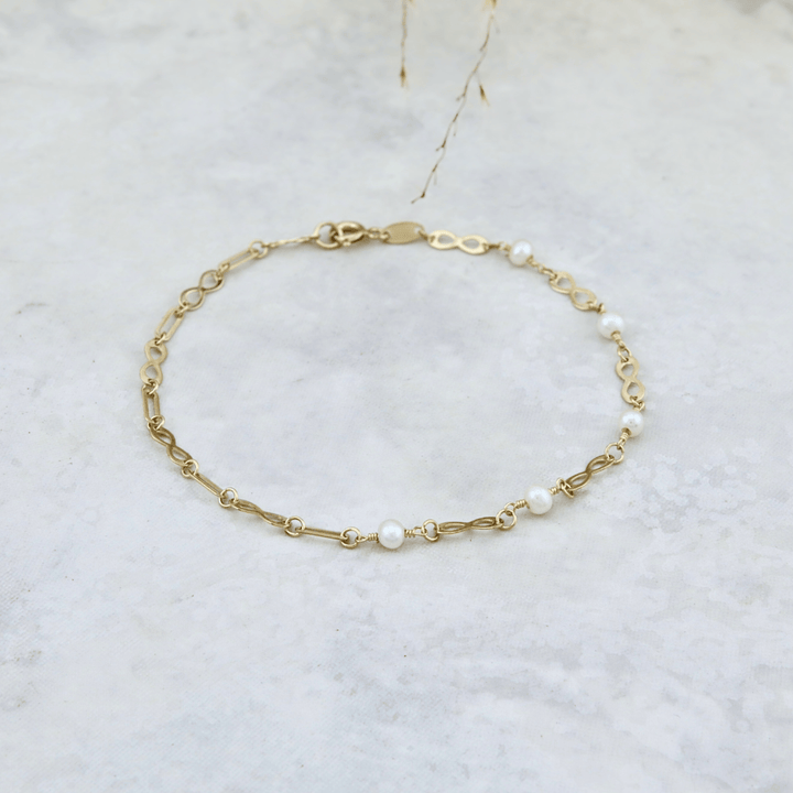 Bracelet Chaîne et perles en or jaune 10K - Bracelets Or jaune 10K VI60-18P Bracelet Chaîne et perles en or 10K | Mathieu Blanchard Mathieu Blanchard Joaillerie