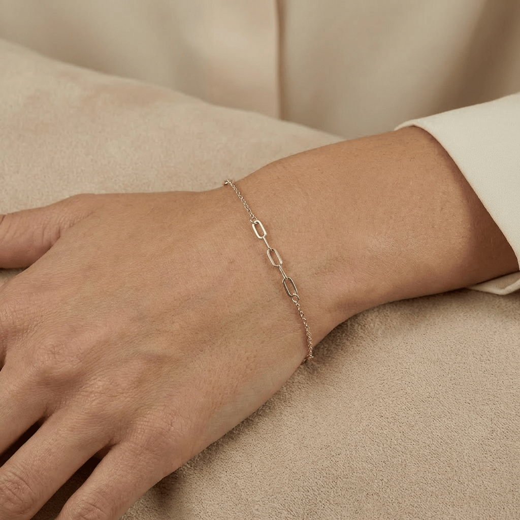 - Bracelets Bracelet Chaîne Paperclip en or 10K