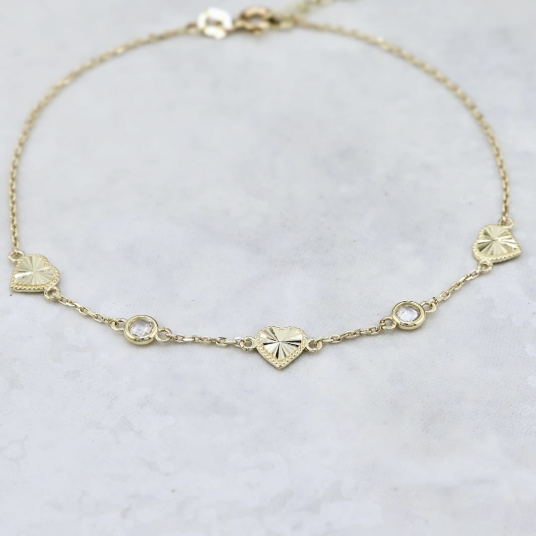 Bracelet Cœur en or jaune 10K - 7 - 7.5 pouces / Or jaune 10K BY-H4-1112 Bracelet minimaliste Coeur en or 10K | Mathieu Blanchard Mathieu Blanchard Joaillerie