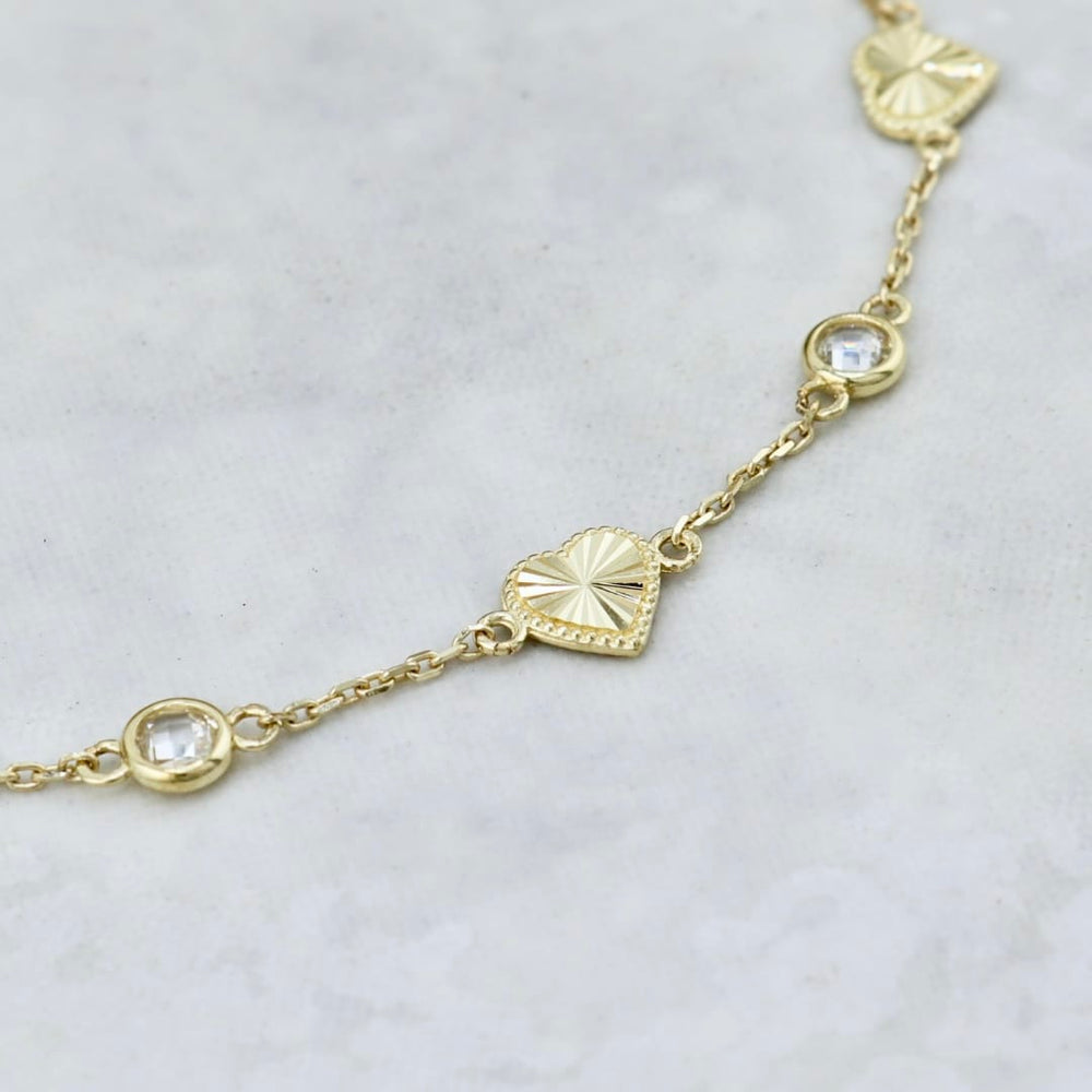 Bracelet Cœur en or jaune 10K - 7 - 7.5 pouces / Or jaune 10K BY-H4-1112 Bracelet minimaliste Coeur en or 10K | Mathieu Blanchard Mathieu Blanchard Joaillerie