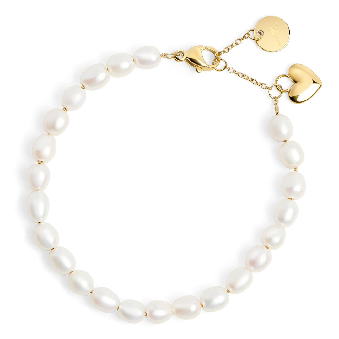 Mia Bijoux Pendants Bracelet Coeur et perles d'eau douce