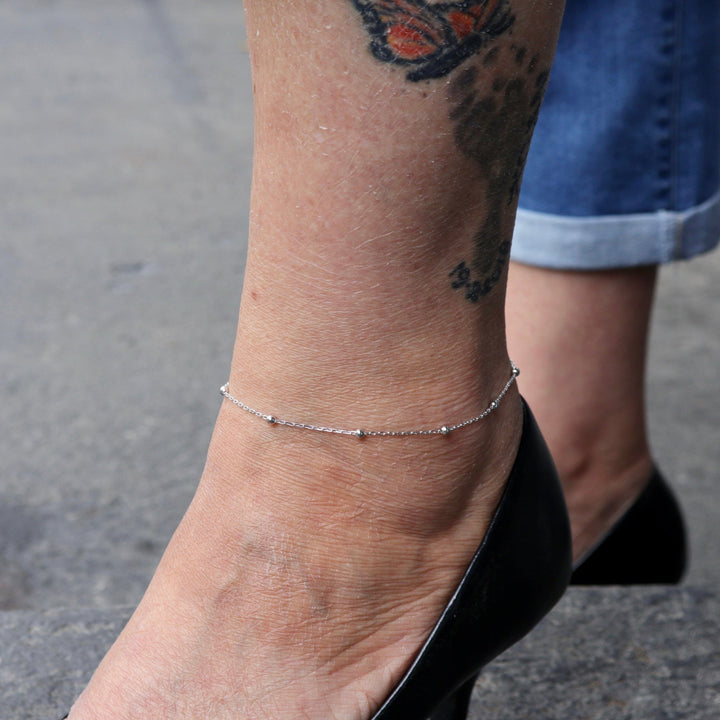Mathieu Blanchard Bracelet de cheville Boho en argent sterling