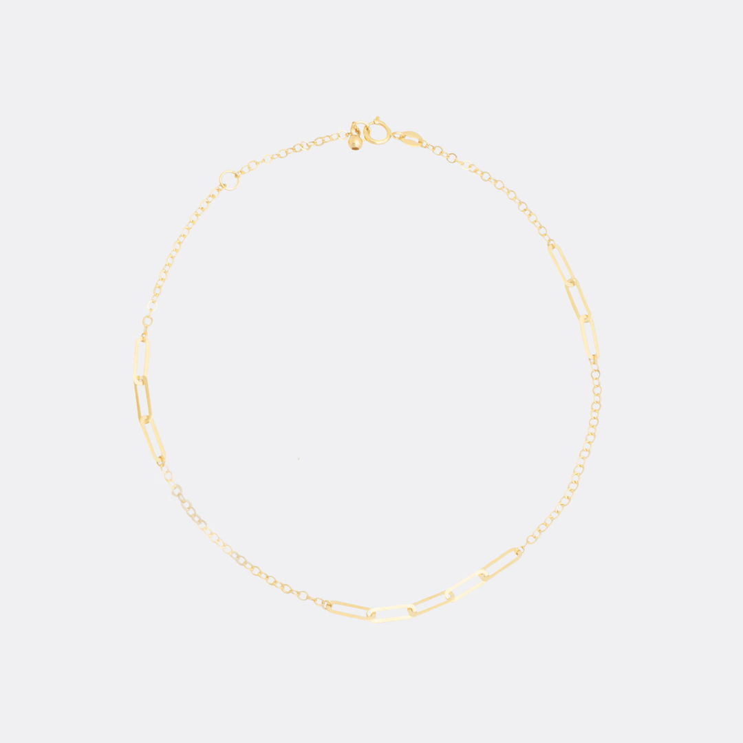 - Bracelet de cheville Chaîne en or 10K
