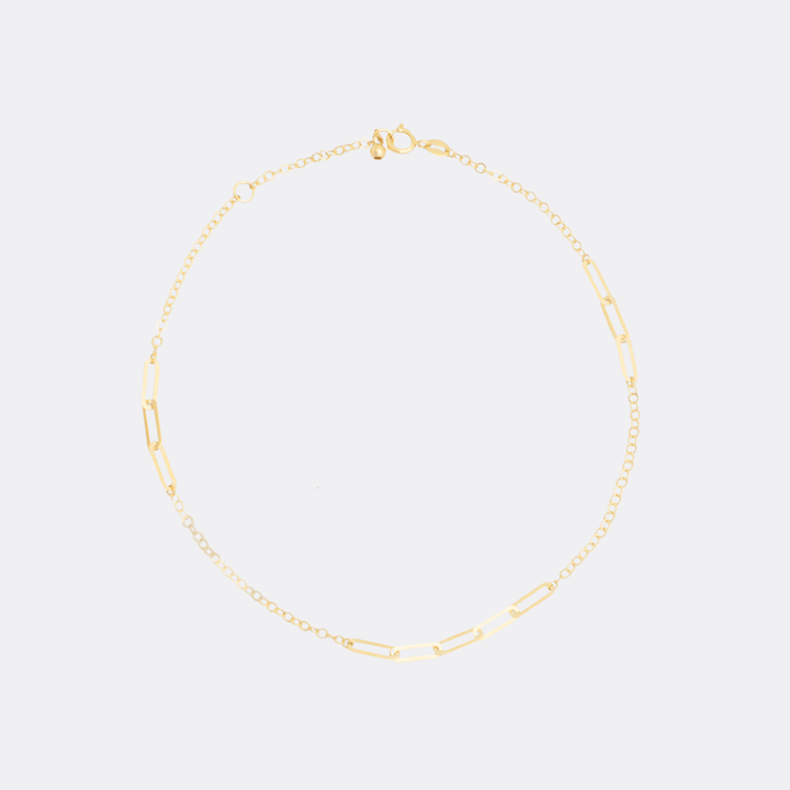 - Bracelet de cheville Chaîne en or 10K