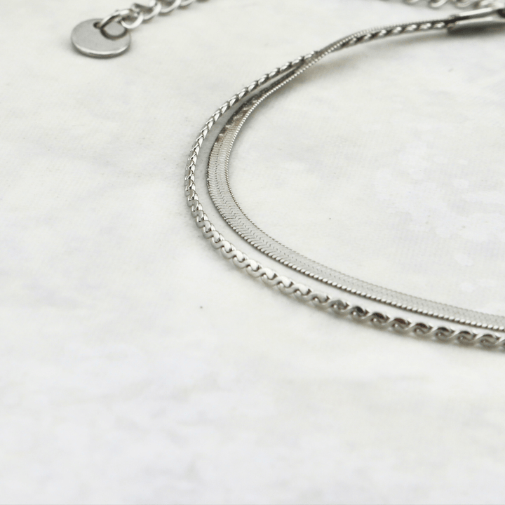 Mathieu Blanchard Bracelets de cheville Bracelet de cheville double en acier