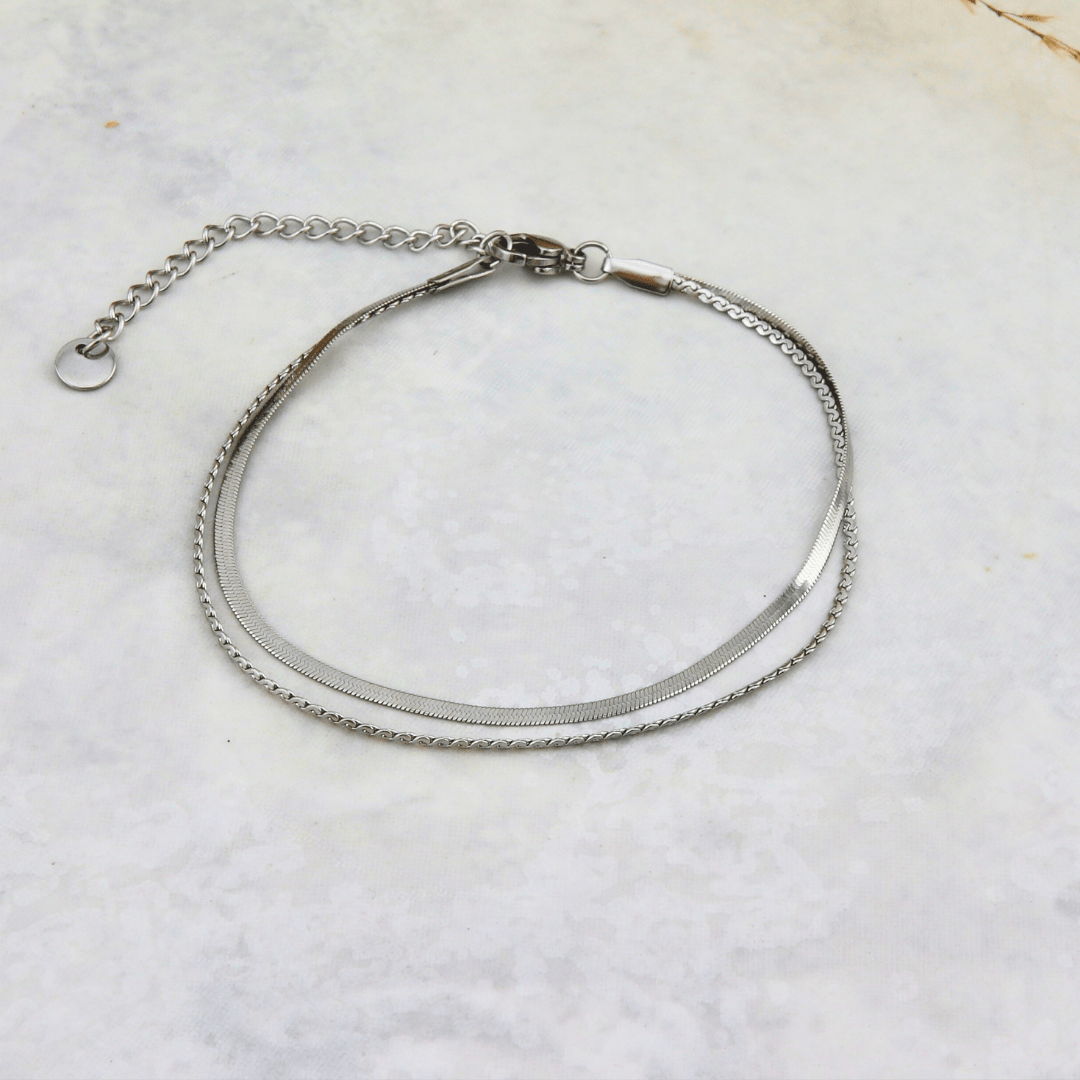 Mathieu Blanchard Bracelets de cheville Bracelet de cheville double en acier