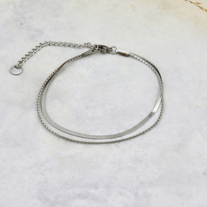 Mathieu Blanchard Bracelets de cheville Bracelet de cheville double en acier