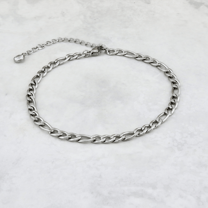 Bracelet de cheville Figaro en acier inoxydable Mathieu Blanchard Bracelets de cheville Acier inoxydable PBRM14179S Bracelet de cheville Figaro 4.5mm en acier inox | Collection 2025 | Mathieu Blanchard Mathieu Blanchard Joaillerie