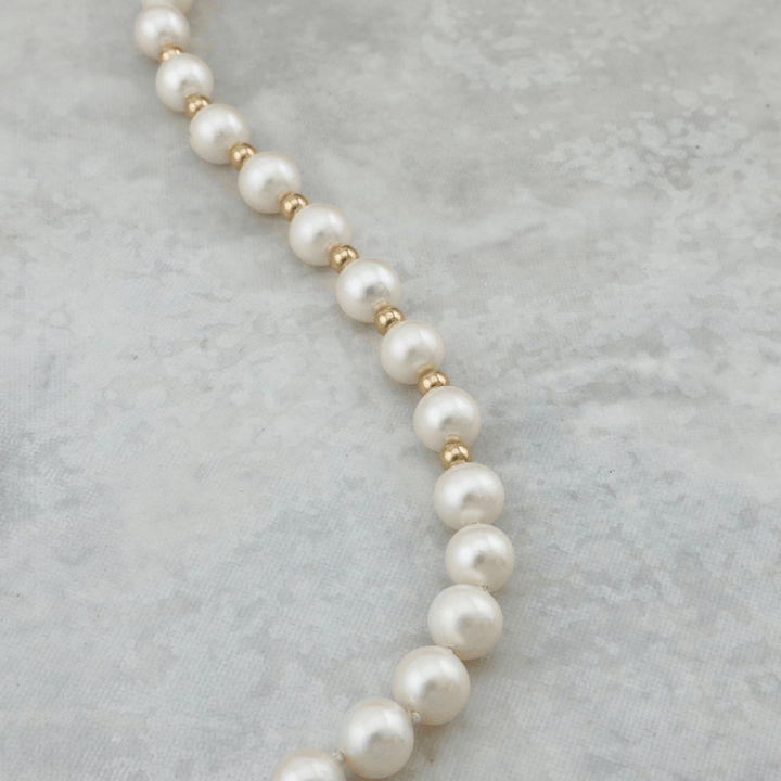 Mathieu Blanchard Joaillerie Bracelet de perles 6 mm et or 14K