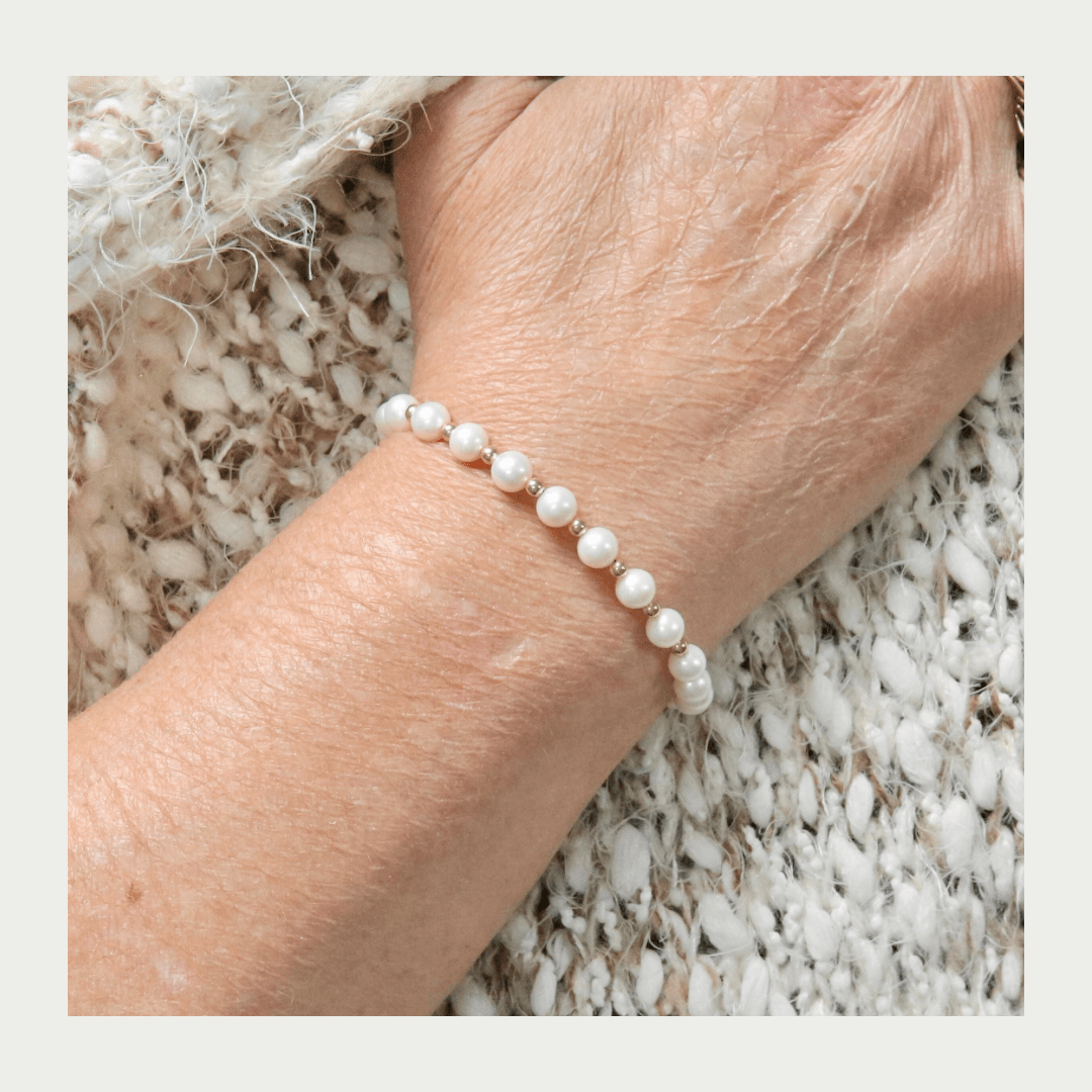 Mathieu Blanchard Joaillerie Bracelet de perles 6 mm et or 14K