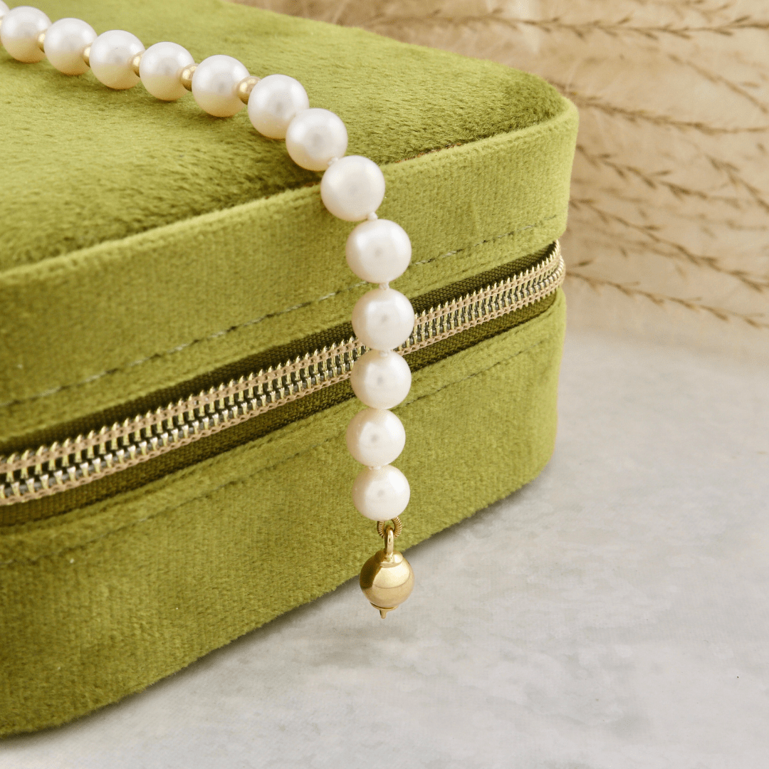 Mathieu Blanchard Joaillerie Bracelet de perles 6 mm et or 14K