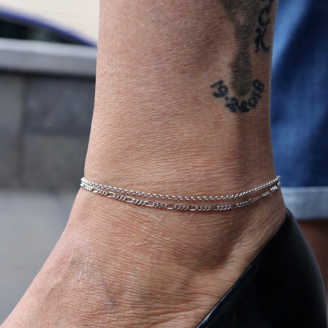 Mathieu Blanchard Bracelet Double figaro en argent sterling