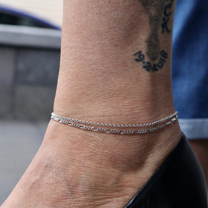 Mathieu Blanchard Bracelet Double figaro en argent sterling