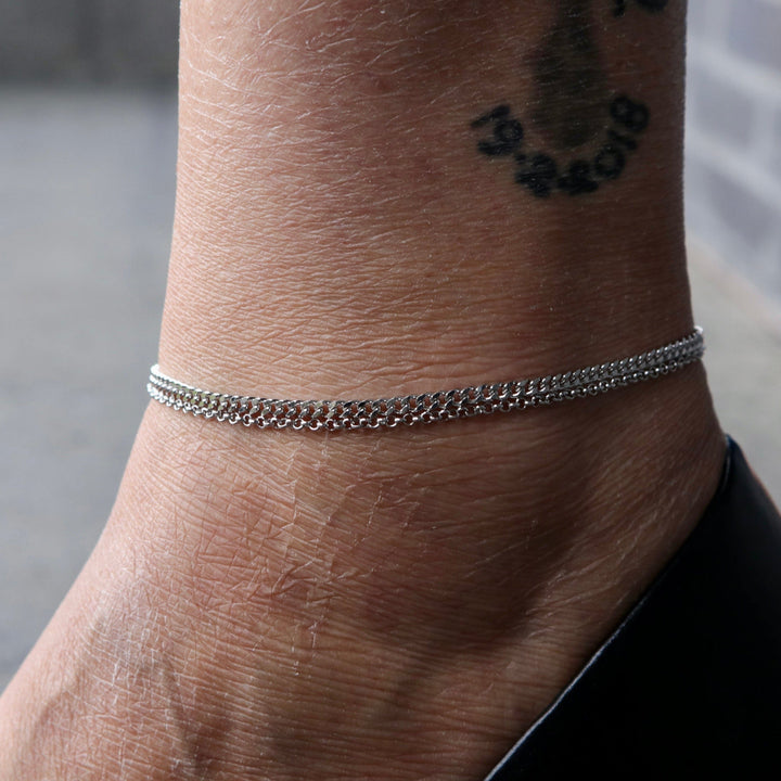 Mathieu Blanchard Bracelet Double gourmette en argent sterling