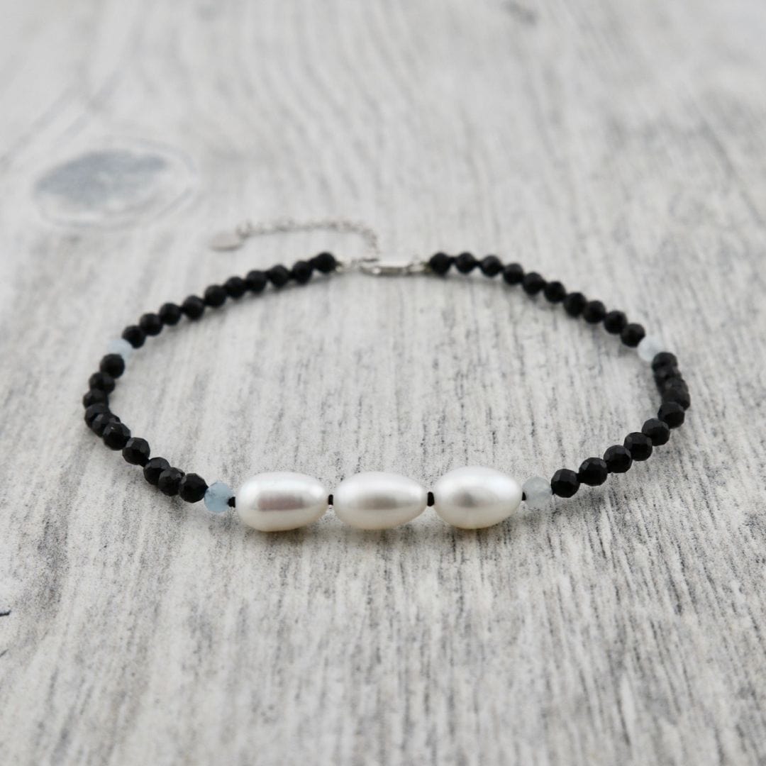 Mathieu Blanchard Bracelet Nuance en perles, spinels, aigues-marines et argent sterling