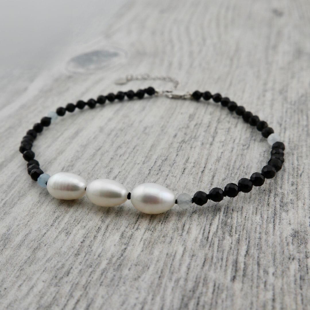 Mathieu Blanchard Bracelet Nuance en perles, spinels, aigues-marines et argent sterling