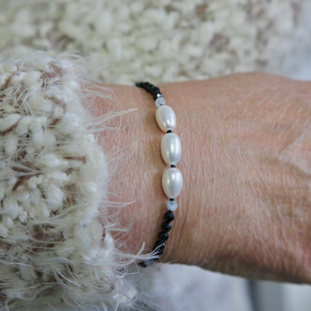 Mathieu Blanchard Bracelet Nuance en perles, spinels, aigues-marines et argent sterling