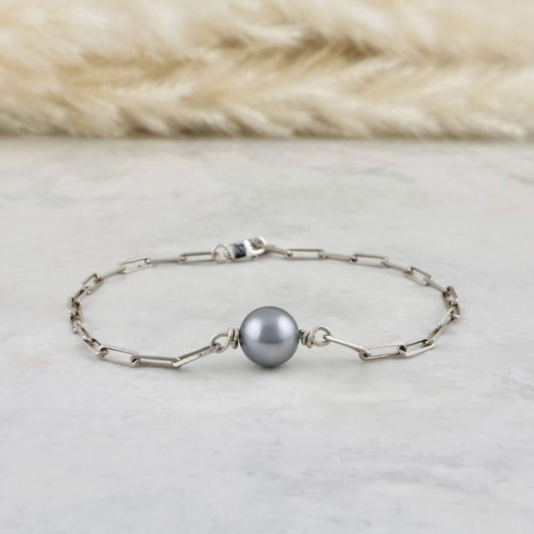 Bracelet Oceania et perle de Tahiti en argent sterling Mathieu Blanchard Bracelets Bracelet en argent sterling et perle de Tahiti | Mathieu Blanchard Mathieu Blanchard Joaillerie
