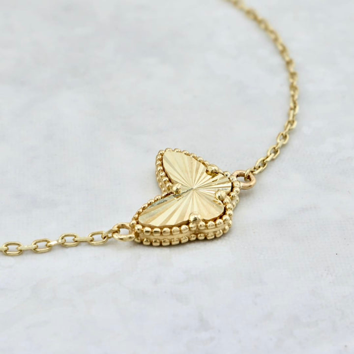- 7 - 8 pouces Bracelet Papillon en or 10K