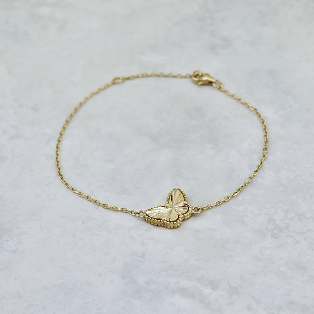Bracelet Papillon en or jaune 10K - 7 - 8 pouces / Or jaune 10K BY-A25-061 Bracelet minimaliste Papillon en or 10K | Mathieu Blanchard Mathieu Blanchard Joaillerie
