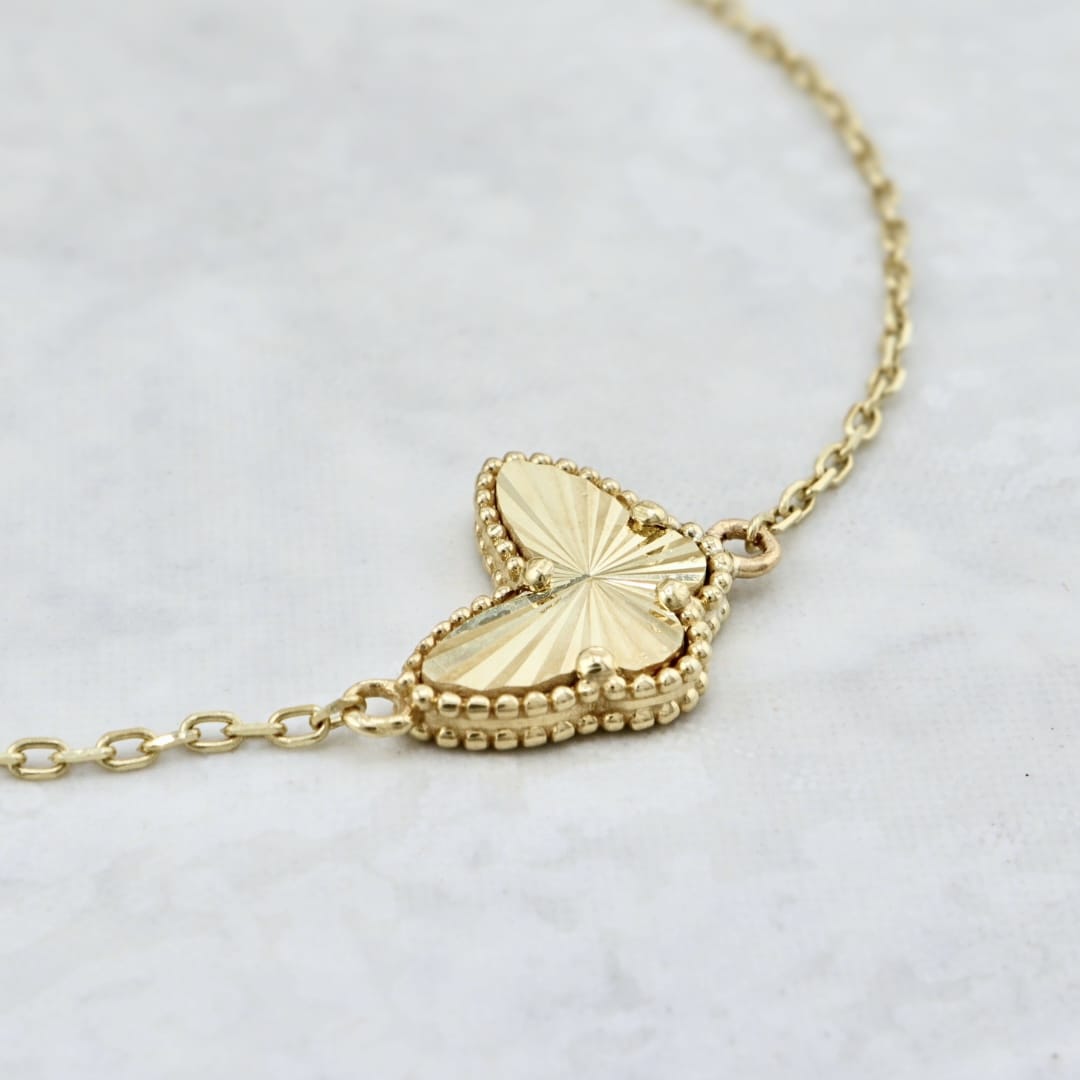 Bracelet Papillon en or jaune 10K - 7 - 8 pouces / Or jaune 10K BY-A25-061 Bracelet minimaliste Papillon en or 10K | Mathieu Blanchard Mathieu Blanchard Joaillerie