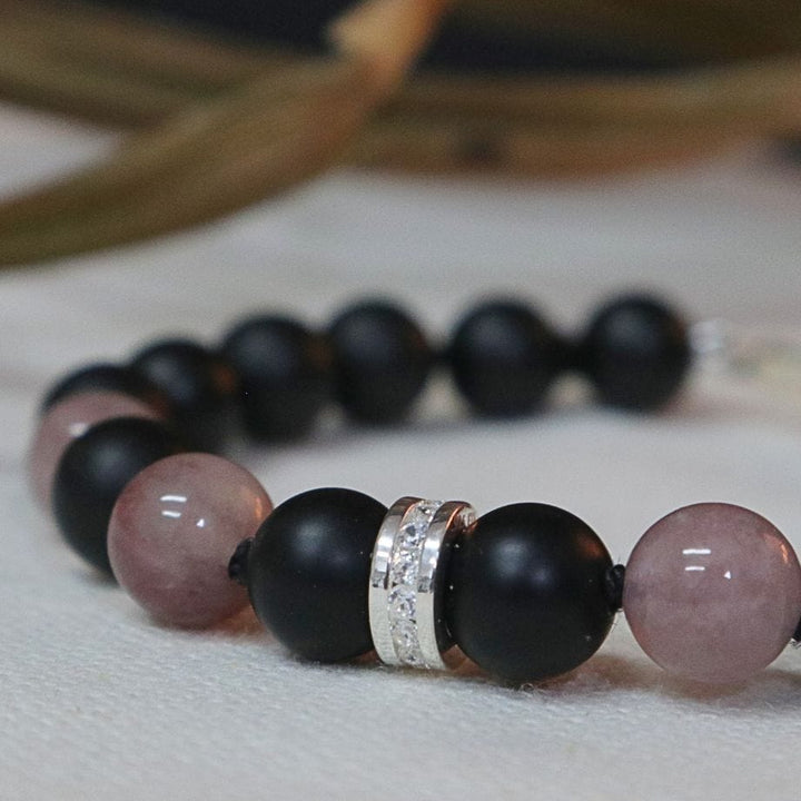 Mathieu Blanchard Bracelets Bracelet quartz, onyx et argent sterling