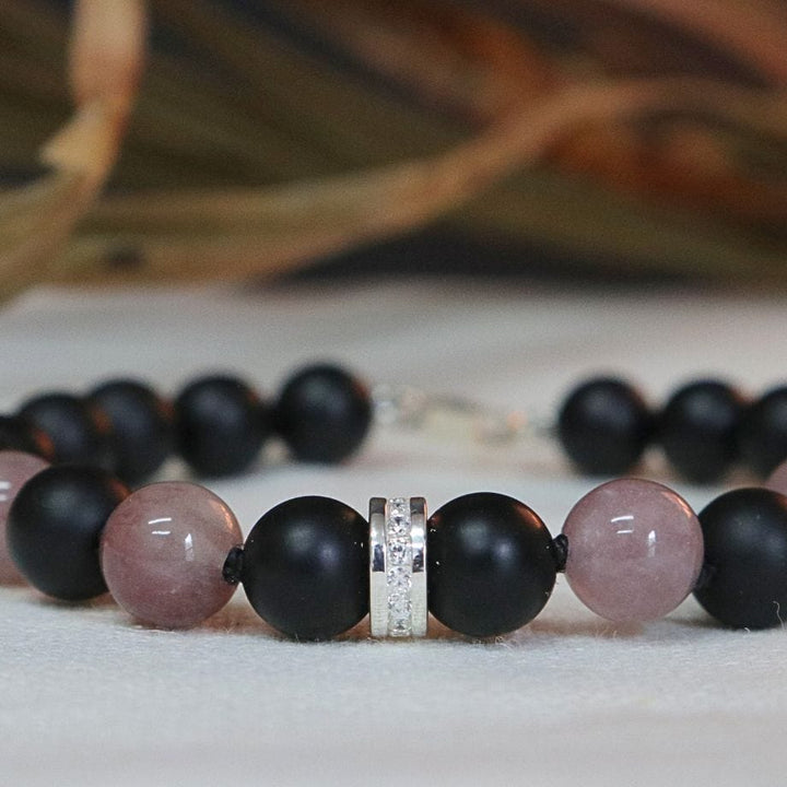 Mathieu Blanchard Bracelets Bracelet quartz, onyx et argent sterling