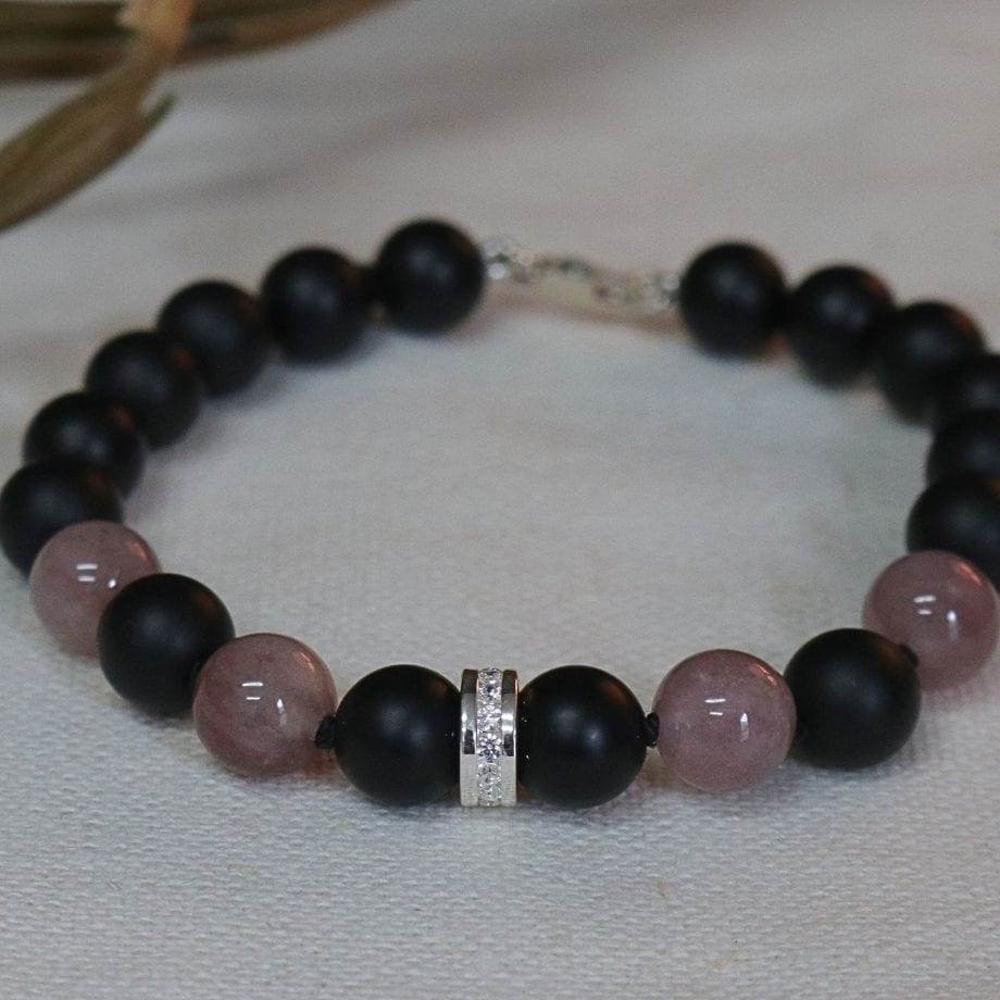 Mathieu Blanchard Bracelets Bracelet quartz, onyx et argent sterling