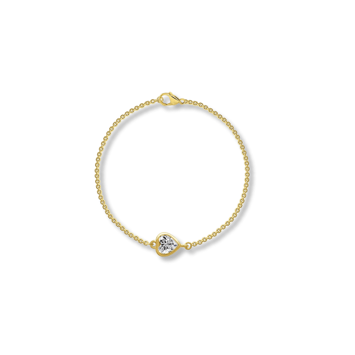 Mathieu Blanchard Or jaune 14K / 7 pouces Bracelet réversible Coeur - Diamants 0.28 ctw