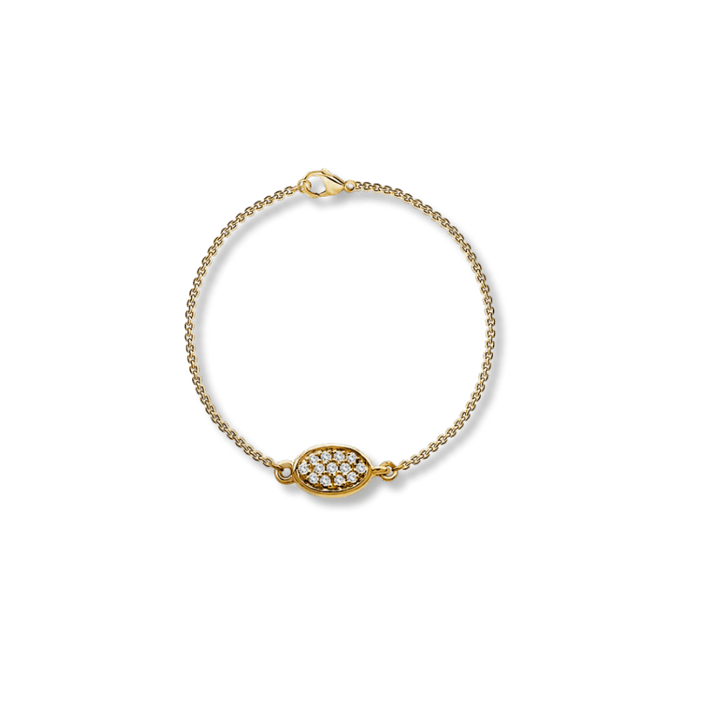 Mathieu Blanchard Or jaune 14K / 7 pouces Bracelet réversible Oval - Diamants 0.29 ctw