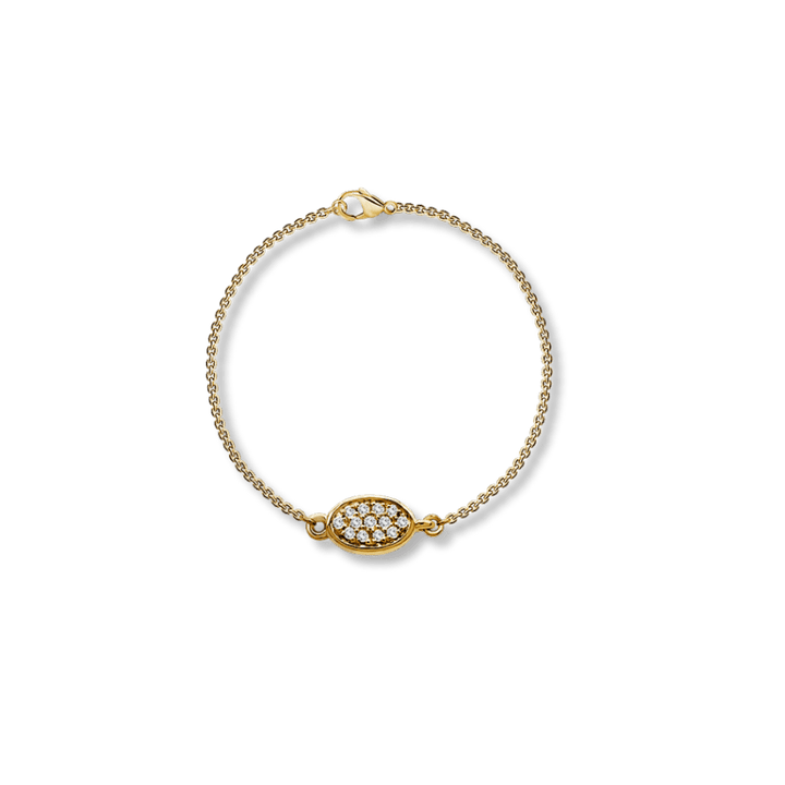 Mathieu Blanchard Or jaune 14K / 7 pouces Bracelet réversible Oval - Diamants 0.29 ctw