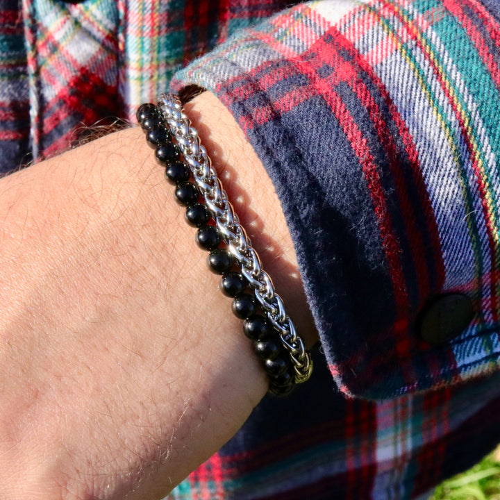 Mathieu Blanchard Bracelets Bracelet Stone en acier et agate