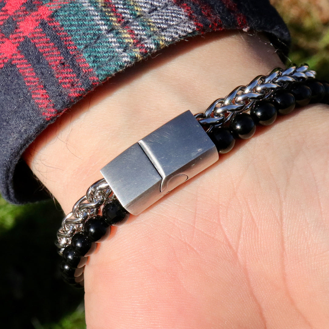 Mathieu Blanchard Bracelets Bracelet Stone en acier et agate