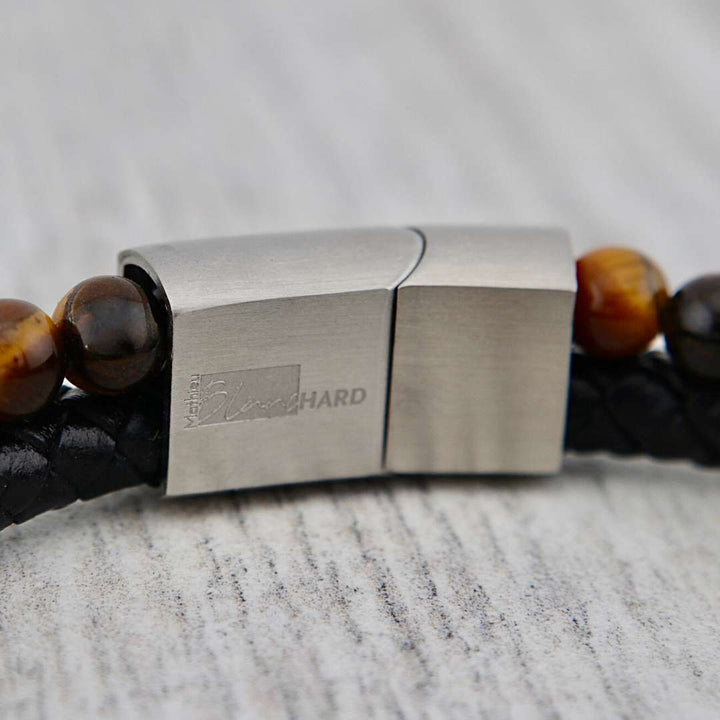 Mathieu Blanchard Bracelets Bracelet Stone en acier et oeil de tigre