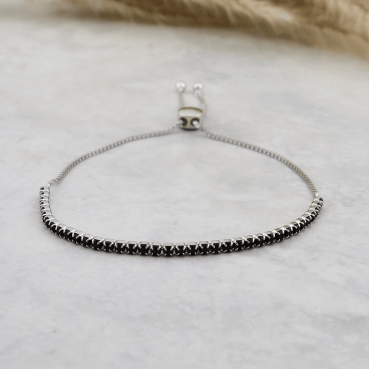 Bracelet Tennis Noir en argent sterling Mathieu Blanchard Argent / Argent sterling PBRAM12851S Bracelet Tennis 2mm - noir - en argent 925 | Mathieu Blanchard  Mathieu Blanchard Joaillerie